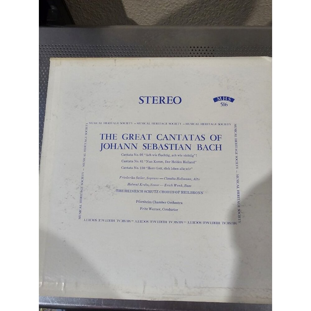 Musical Heritage Society Great Cantatas Of Johann Sebastian Bach LP Vinyl Record